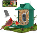 Bird Feeder with Camera,2K Live View,WiFi Smart Bird House with Cam Solar Powered for Outdoor,Night Vision,AI Identify,Auto Record Video,Real-Time App Alerts,Birdwatching Gifts for Family,Birds Lover