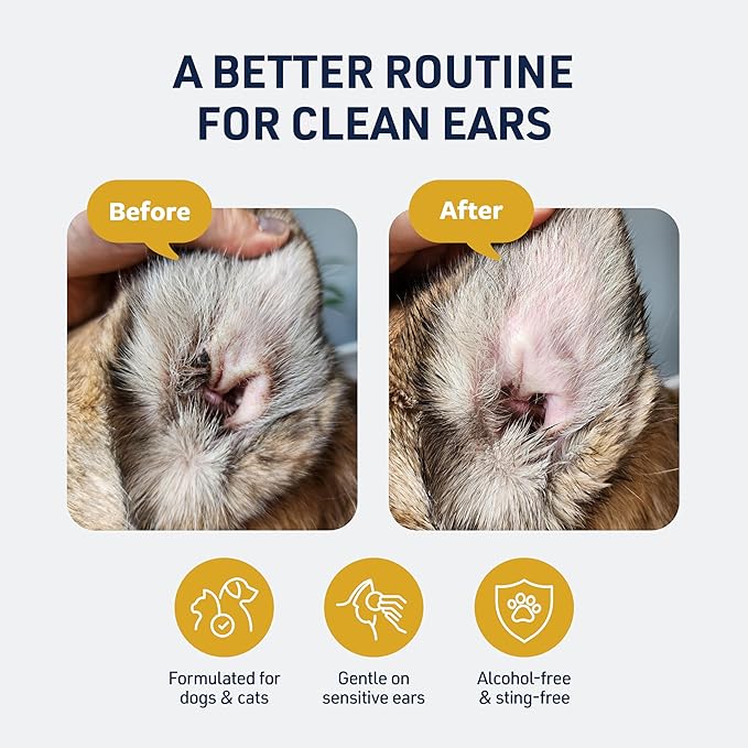 Veterinary Formula Clinical Care Ear Therapy Wipes, 100ct – Cat and Dog Ear Cleaner – Help Relieve Itchy Ears Quickly & Effectively Remove Dirt, Debris, and Foul Odor