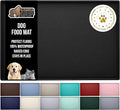 GORILLA GRIP 100% Waterproof Raised Edge BPA Free Silicone Pet Feeding Mat, Dog Cat Food Mats Contain Spills Protects Floors, Placemats for Cats and Dogs Water Bowl, Pets Accessories 23x15 Black