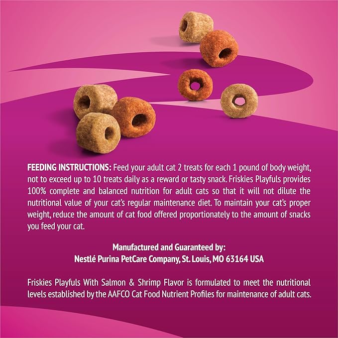 Purina Friskies Playfuls With Salmon and Shrimp Flavor Cat Treats - (Pack of 6) 6 oz. Pouches