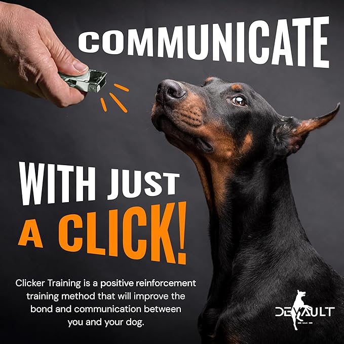 Metal Clickers for Dog Training – Dog Clicker for Training with Loud Crisp Sound for Behaviour Reward – Brass Style with Magnetic Clasp and Velvet Pouch – 4 Pack Pet Clicker