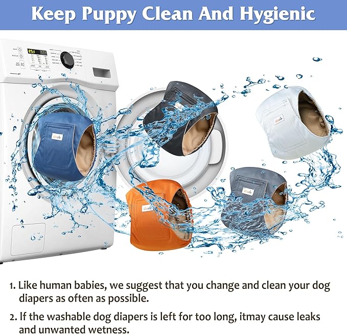 5 Pack Dog Diapers Male Reusable, Premium Belly Bands for Male Dogs, High Absorbing Dog Pee Wraps for Doggie in Incontinence and Training Gray XXL