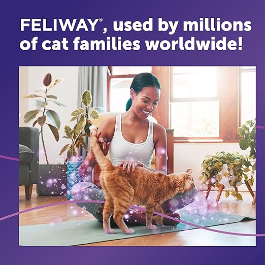 FELIWAY Classic 30 Day Cat Calming Plug In Pheromone Diffuser Starter Kit, 48ml - Helps Reduce Common Signs of Stress in Cats & Kittens, Enhanced Calming