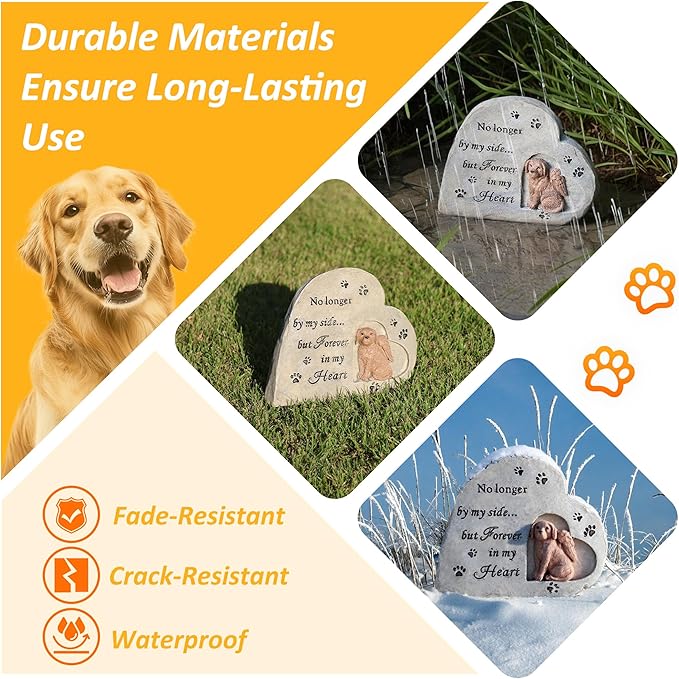 Dog Memorial Gifts for Loss of Dog, Pet Memorial Gifts for Dogs, Dog Memorial Stone for Garden, Sympathy Gifts for Remembrance Dog Passing Away, Outdoor Dog Grave Markers