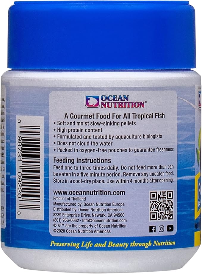 Ocean Nutrition Formula One Pellets 3.5-Ounces (100 Grams) Jar - Small Pellet Size