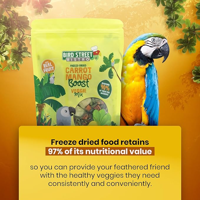 Bird Treats - Parrot Treats - Cockatiel Food - Parakeet Treats - Conure Bird Food - Cockatiel Treats - Sun Conure Food - Cockatiel Bird Food - Parakeet Bird Food (Carrot Mango Boost)