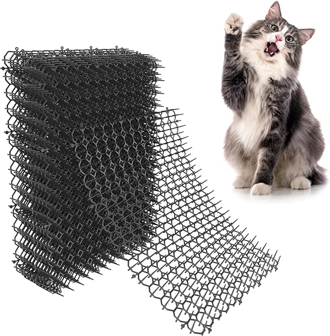 16 X 13 Inch Scat Mat for Cats, 12 Pack Cat Scat Mat with Spikes - Indoor/Outdoor Pet Deterrent Solution for Plants, Furniture, and More - Keep Cats and Dogs Away