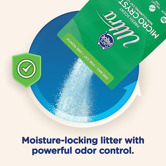 Ultra Fresh Scented Micro Crystals Premium Cat Litter - 99.9% Dust Free, Soft on Paws - 15 Lbs. Total (3pk of 5 Lbs.)