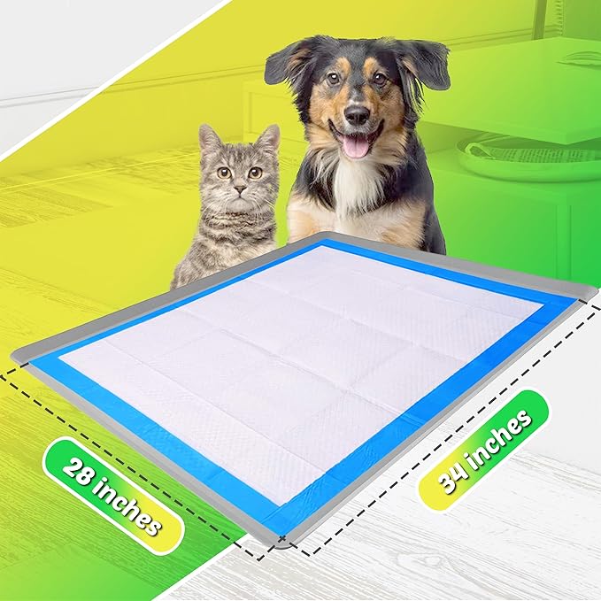 TidyFriend Dog Pee Pad Holder Tray Fits for 28” x 34” Wee Wee Pee Pads - Stable Grip, Raised Edges, Quick-Wipe Silicone Surface Dog Potty Tray Holder for Indoor Flooring Protection (Light Grey)