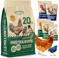 Hatortempt 20lb Dried Mealworms for Chickens - 50% Protein and 32% Essential Fats to Support Healthy Feather Growth During Molt - Organic Treats for Chickens, Ducks, Wild Birds & Reptiles