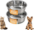 Neater Pet Brands Stainless Steel Dog Bowls with Non-Slip Rubber Bottom – 3 Cup (24 oz), Gray - Set of 2 Heavy Duty Metal Dog Bowls, Dishwasher Safe, Food or Water Bowl, Ideal for Small to Medium Dogs