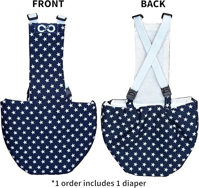Chicken Diapers Duck Diaper Diaperalls for Hens, Roosters, Ducks, Ducklings - Reusable, Adjustable by Uni Infinity (Stars USA, Chicken Large, 1, Count)