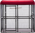 87-Inch Heavy Duty Walk-in Bird Cage with Cover – Large Outdoor Aviary Metal Birdcage with Stand, 7.22x5.25x6.8ft Flight Space for Macaw, Budgie, Conure, Lovebird, Parakeet, Cockatiel