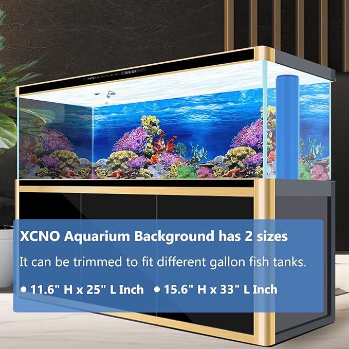 Fish Backgrounds Paper Double Sides Undersea Aquarium Background Poster Colorful Sea Anemone Fish Tank Background Sticker Decorations 12"x 25"