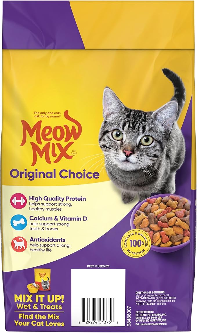 Meow Mix Original Choice Dry Cat Food, 3.15 Pound (Pack of 4)