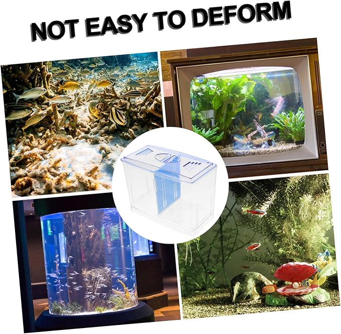 Kisangel Aquarium Isolation Box for Fish Breeding Durable Multipurpose Fish Separator with Oxygen Supply for Guppy