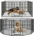 Metal Dog Playpen 47" 12 Panels for Medium Large Dogs, Indoor Outdoor Exercise Pen for Yard RV Camping, Thickened Steel Tube, Gravity Lock & Ball Head Iron Rods