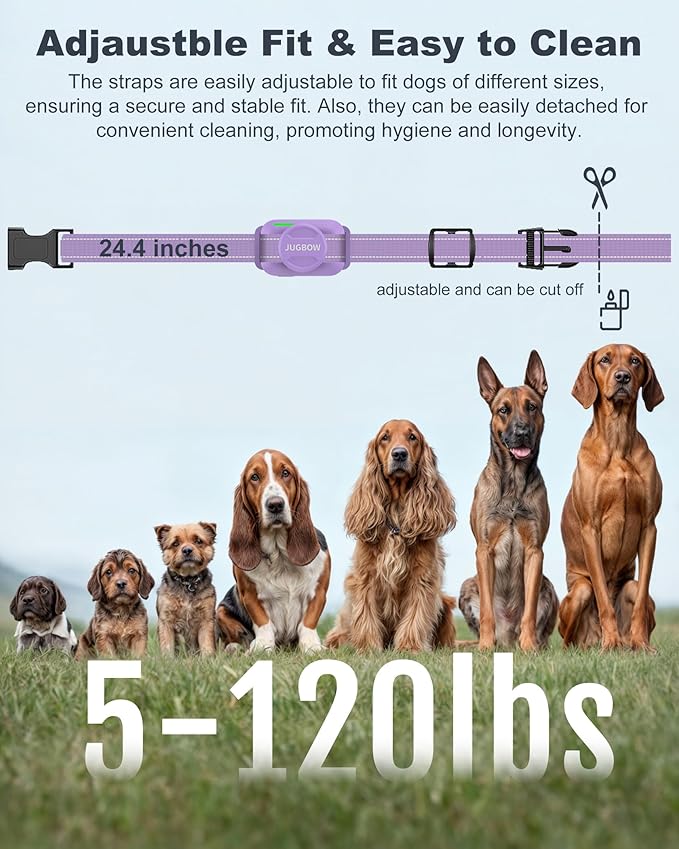 Jugbow Dog Training Collar - 4200FT Dog Shock Collar with Remote for Large Medium Small Dogs, Rechargeable Waterproof IPX8 E Collars with Beep (1-3) Vibration(1-3) Safe Static(0-99), Purple