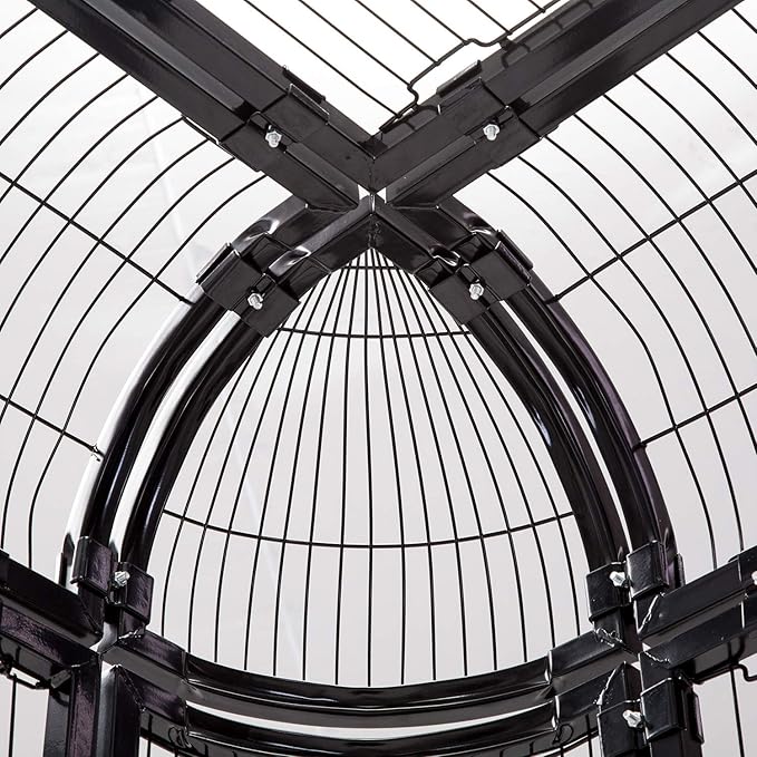 Large Walk-in Cages Heavy Duty Bird Cage Outdoor Aviary Parrot Macaw Conure Lovebird Pet House Finch Parakeet Cockatiel Macare Birdcages Black