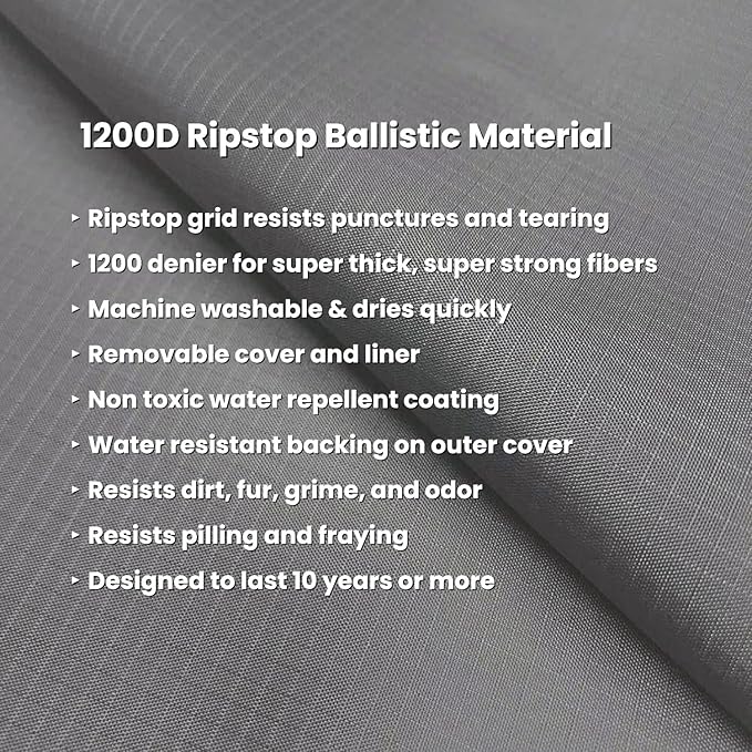 K9 Ballistics Tough Rectangle Pillow Dog Bed - Removable Cover, Washable, Durable & Water Resistant Dog Bed - XX-Large, Sage Green