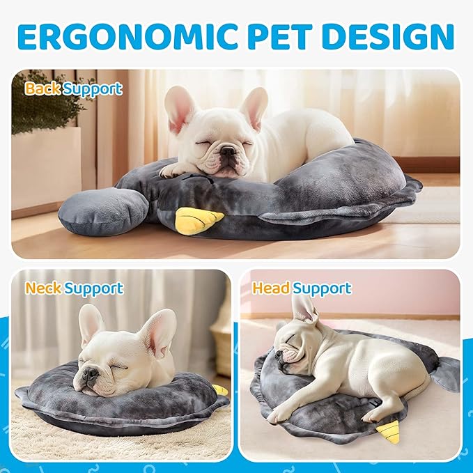 BurgeonNest Small Dog Calming Pillow for Dogs and Cats, Fluffy Soft Colorful Sleep Bolster Cozy Pet Bed Pillow, Great Present for Senior Pup Puppy Kitten, Washable, L