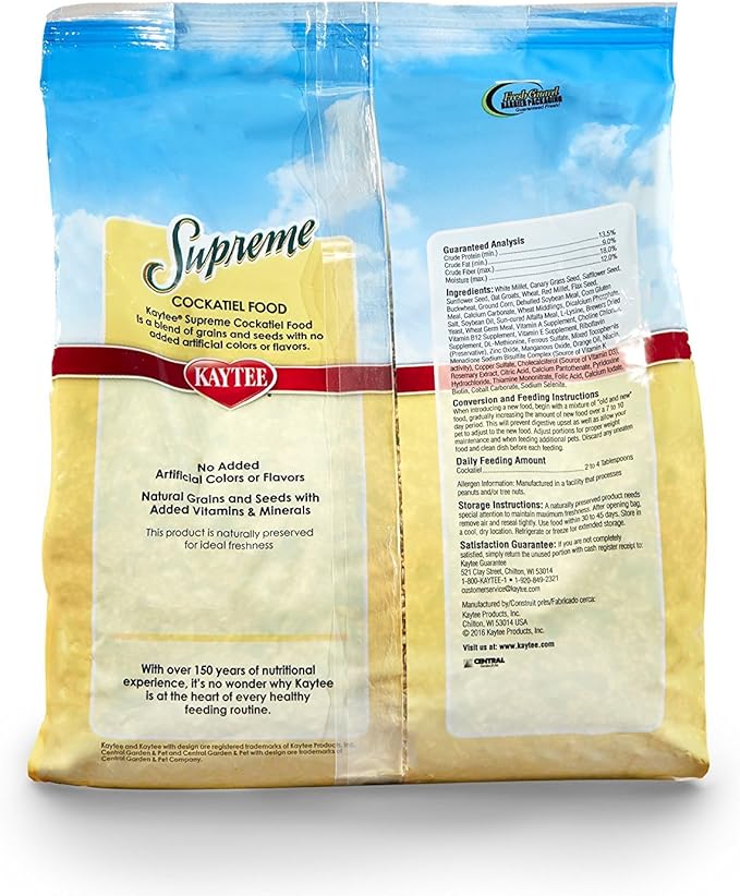 Kaytee Supreme Cockatiel Food 5 lb