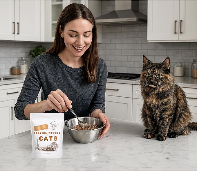 Taurine for Cats - Taurine Powder for All Ages Including Kittens - 144+ Servings - 500mg Supplement - unscented (6oz)