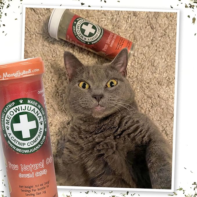 Meowijuana Purr-Effect Trio Pack | Purrple Passion, Whisker Tickler and Paw Natural OG Catnip Blends | Large Bottle High Potency Blends | Premium Hand Harvested North American Catnip