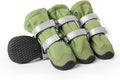 Spark Paws Dog Shoes, Waterproof Dog Boots for Medium to Large Dogs, Non Slip, Breathable Dog Booties and Paw Protectors - 4PCS Doggie Hiking Boots with Reflective Straps - Green - Size 2