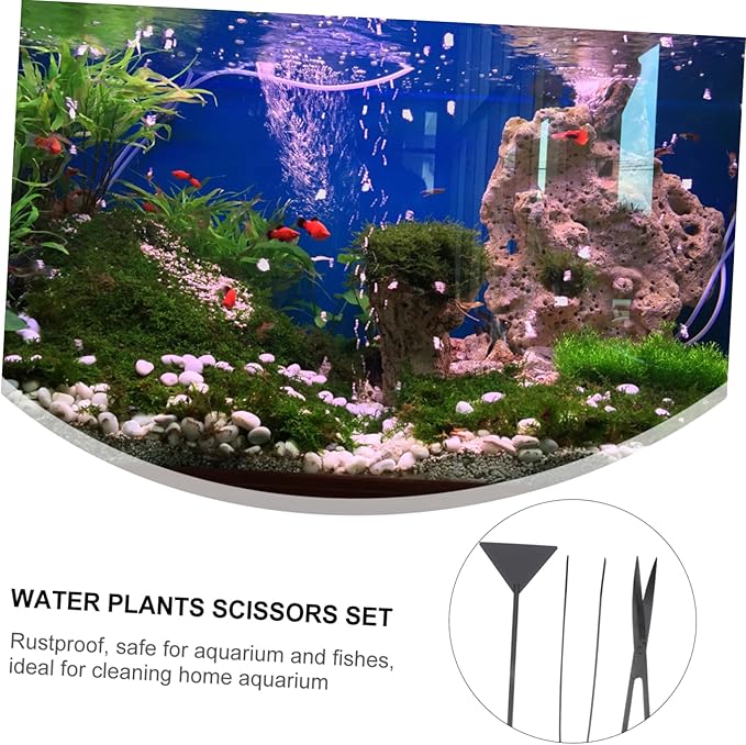 Happyyami 3pcs Set Fish Tank Cleaning Tool Aquarium Tools Kits Aquatic Plants Aquascaping Tools Aquarium Spatula Tool Water Plants Kit Water Plants Kit