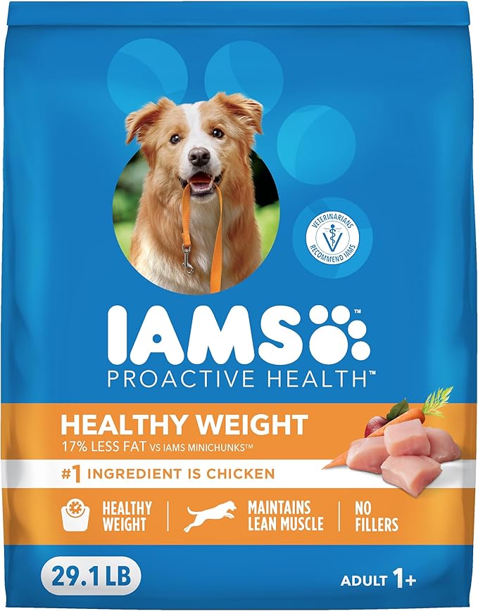 IAMS Proactive Health, Dry Dog Food, Adult Dog Food Dry Recipe for Healthy Weight, with Chicken, 29.1 Lb. Bag
