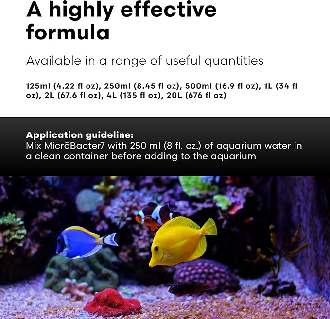 Brightwell Aquatics MicroBacter7 Complete Bioculture for Fish Tank or Aquarium - Populates Biological Filter Media for Saltwater and Freshwater Fish - Aquarium Water Treatments, 5.28 GAL