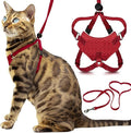 Houdini™ Escape Proof Cat Harness and Leash Set by OutdoorBengal – Red, Medium Cat Harness for Walking