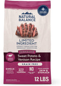 Natural Balance Limited Ingredient Adult Grain-Free Dry Dog Food, Reserve Sweet Potato & Venison Recipe, 12 Pound (Pack of 1)