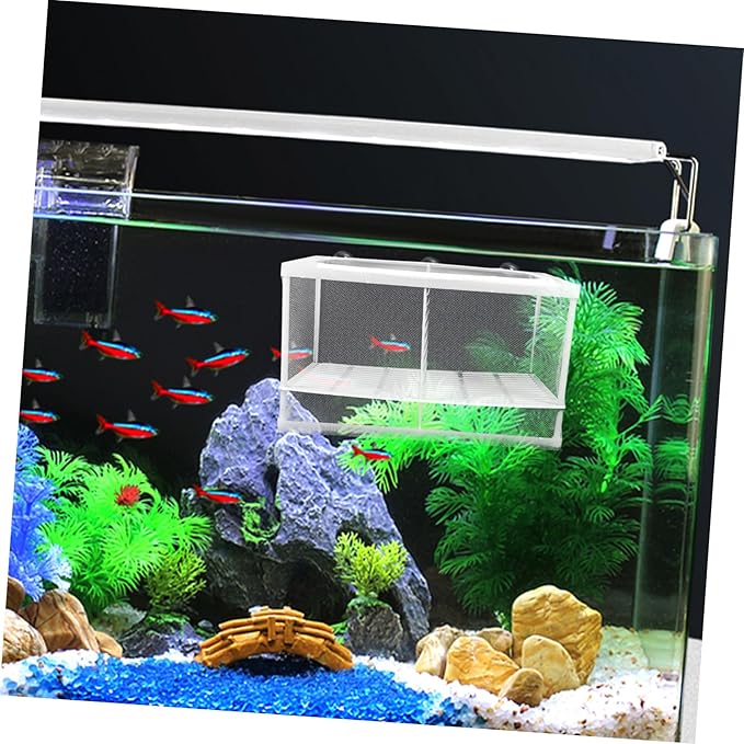 Kisangel 2pcs Aquarium Fish Breeding Tank Isolation Mesh Partition Aquarium Accessory Material Random Style