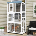 Catio Outdoor Cat Enclosure,Outdoor Cats House with 5 Platforms & Space Capsule,Wooden Cat Catio Cats Enclosure with Weatherproof Oxford Cloth Roof & 4 Wheels,Grey