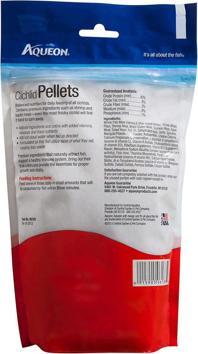 Aqueon Cichlid Food Medium 7.5 Ounces