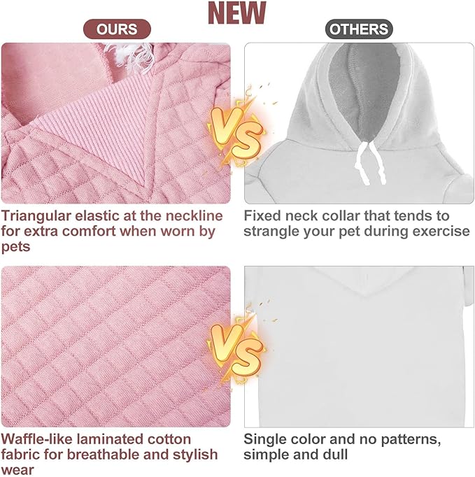BEAUTYZOO Dog Sweaters for Extra Large Dogs Girl Boy, XXXL Dog Hoodie with Pocket & Leash Hole, Soft Warm Waffle-Like Laminated Cotton Pet Clothes for Cold Weather, Doberman Great Dane Sweatshirt, 3XL