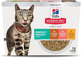 Hill's Science Diet Adult 1-6 Perfect Weight Wet Cat Food, Variety Pack: Vegetable Chicken, Turkey, & Salmon, 2.9 oz. Cans, 12-Pack