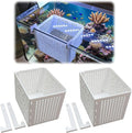 Aquarium Fish Breeding Box 80×60×60mm, 4-Level Adjustable Hanging Isolation Box, Fry Hatchery, Compatible with 6mm Glass Tanks, Internal/External Mount Plastic Container - 2Pcs