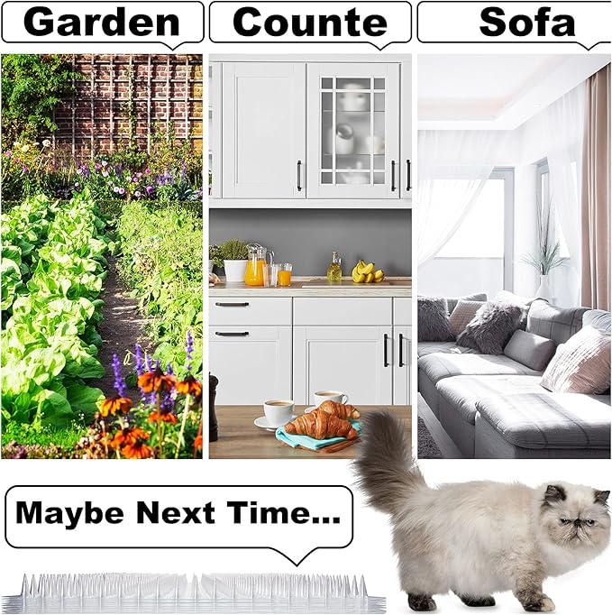 Nuanchu 12 Pieces Cat Deterrent Mat Cat Repellent Mat with Spikes Keep Dogs Off Counter Anti Pet for Outdoor Indoor Plants Garden Sofa Window(16 x 13 Inches,Clear)