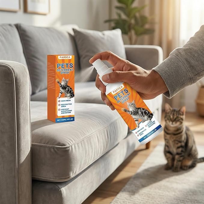 Cat Repellent Spray, Cat Deterrent Spray - Indoor & Outdoor Training Safe, Protect Furniture, Sofas, Rugs, Restricted Areas-for Behavior, Natural, Effective 100 ml