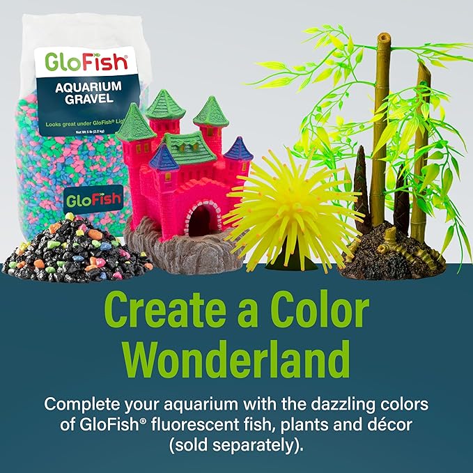 GloFish Aquarium Starter Kit, 6.6 Gallon Fish Tank, Includes Blue & White LED Lights, Tetra Whisper Bio-Bag Filter & Thermometer