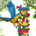 Skylety Parrot Toys for Large Birds Natural Wood Bird Toys Multicolored Wooden Tearing Parrot Block for African Grey, Cockatoos, Macaw