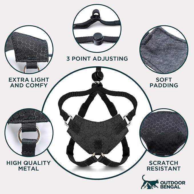 Houdini™ Escape Proof Cat Harness and Leash Set by OutdoorBengal – Orange, Medium Cat Harness for Walking
