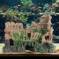 Large Antique Roman Column Ruins Castle Aquarium Decor - Fish Tank Cave Hideout Decorations, Resin European Castle Ornament Safe for Freshwater & Saltwater Tanks