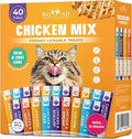 Beloved Pets Creamy Lickable Cat Treats & Wet Food Squeeze Tubes – Liquid Kitten Snacks, Skin & Coat Health, Multivitamin Treats for Cats, & Small Dogs, Lick Up 40 Chicken Mix