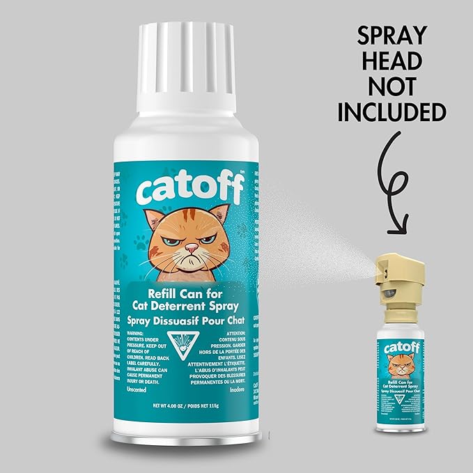 CatOFF Refill Compatible with SSSCAT Indoor Cat Deterrent Spray System, Made in USA, 3.89 oz / 115 ml