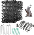 24PCS Scat Mat for Cats Indoor 8”x6” Scat Mats for Dogs Cat Scat Mat with Spikes Outdoor Cat Deterrent Mat with Staple & Tie Cat Repellent Mat Cat Spike Mat Keep Dogs Off Couch Counter Garden