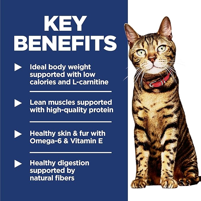 Hill's Science Diet Light Adult 1-6 Dry Cat Food for Weight Management Support, Chicken Recipe, 4 lb. Bag